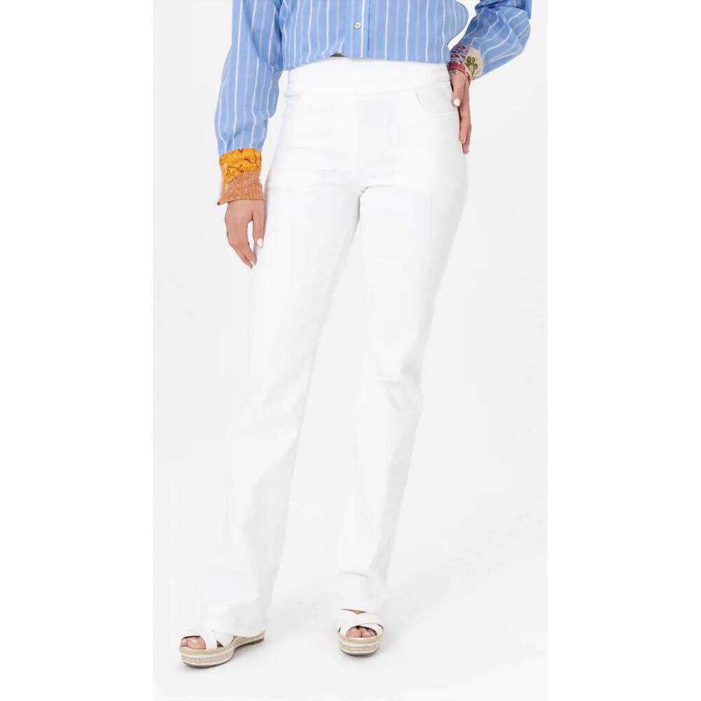 NEW RENUAR pull on bootcut pant in white